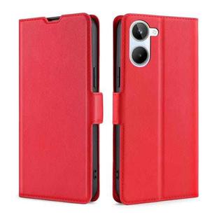 For Realme 10 4G Ultra-thin Voltage Side Buckle Horizontal Flip Leather Phone Case(Red)