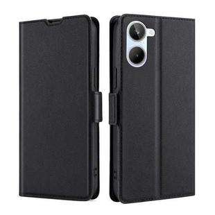 For Realme 10 4G Ultra-thin Voltage Side Buckle Horizontal Flip Leather Phone Case(Black)