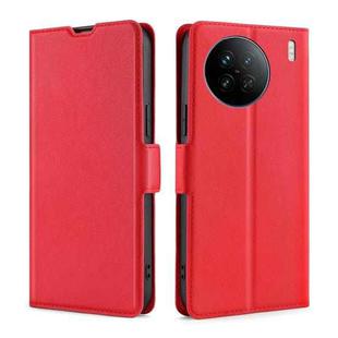 For vivo X90 Ultra-thin Voltage Side Buckle Horizontal Flip Leather Phone Case(Red)
