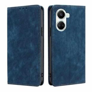 For Huawei nova 10 SE RFID Anti-theft Brush Magnetic Leather Phone Case(Blue)