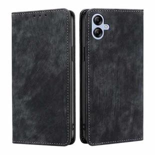 For Samsung Galaxy A04e 4G RFID Anti-theft Brush Magnetic Leather Phone Case(Black)