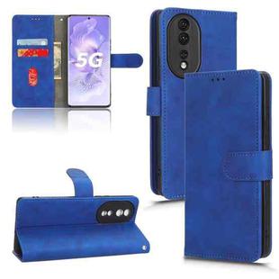 For Honor 80 5G Skin Feel Magnetic Flip Leather Phone Case(Blue)