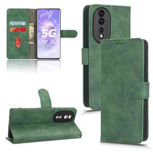 For Honor 80 5G Skin Feel Magnetic Flip Leather Phone Case(Green)