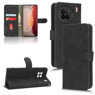 For vivo X90 Skin Feel Magnetic Flip Leather Phone Case(Black)
