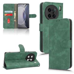 For  vivo X90 Pro+ Skin Feel Magnetic Flip Leather Phone Case(Green)