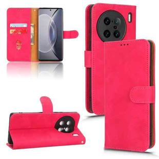 For  vivo X90 Pro+ Skin Feel Magnetic Flip Leather Phone Case(Rose Red)