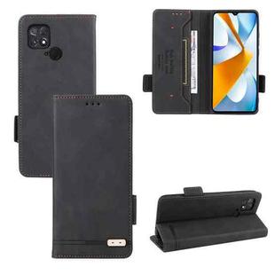 For Xiaomi Poco C40 Magnetic Clasp Flip Leather Phone Case(Black)