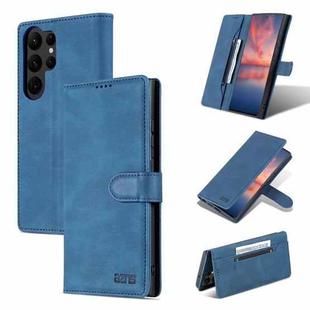 For Samsung Galaxy S23 Ultra 5G AZNS Dream II Skin Feel Flip Leather Phone Case(Blue)