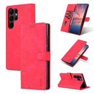 For Samsung Galaxy S23 Ultra 5G AZNS Skin Feel Calf Texture Flip Leather Phone Case(Red)