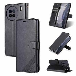For vivo X90 AZNS Sheepskin Texture Flip Leather Phone Case(Black)