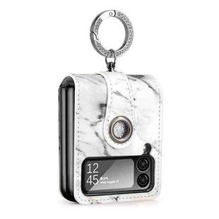 For Samsung Galaxy Z Flip4 GKK Color Cloud Series Shockproof Folding Phone Leather Case(White)
