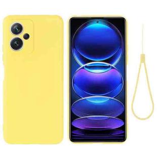 For Xiaomi Redmi Note 12 China Pure Color Liquid Silicone Shockproof Full Coverage Case(Yellow)