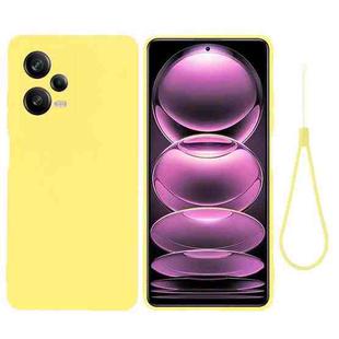 For Xiaomi Redmi Note 12 Pro+ China / Note 12 Discovery Pure Color Liquid Silicone Shockproof Full Coverage Case(Yellow)