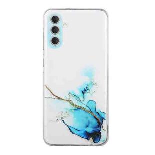 For Samsung Galaxy S23 5G Hollow Marble Pattern TPU Precise Hole Phone Protective Case(Blue)