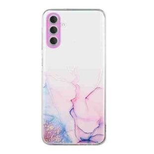 For Samsung Galaxy S23 5G Hollow Marble Pattern TPU Precise Hole Phone Protective Case(Pink)