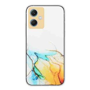 For Xiaomi Redmi Note 12 China Hollow Marble Pattern TPU Precise Hole Phone Protective Case(Yellow)