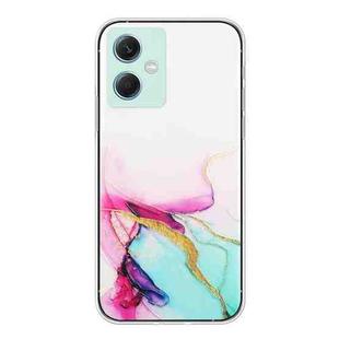 For Xiaomi Redmi Note 12 China Hollow Marble Pattern TPU Precise Hole Phone Protective Case(Green)