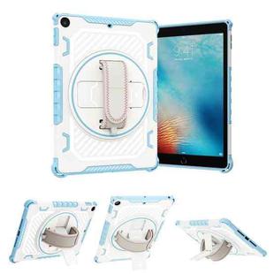 For iPad 9.7 2018/2017 Shockproof Tablet Case with Holder & Hand Strap(Blue)