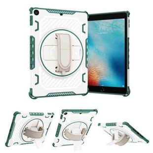 For iPad 9.7 2018/2017 Shockproof Tablet Case with Holder & Hand Strap(Green)