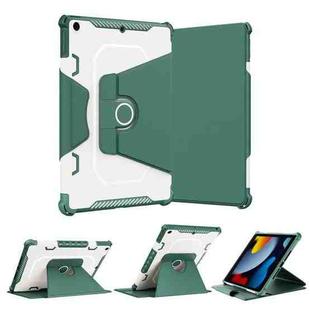 For iPad 10.2 2021 360 Degree Rotating Armored Smart Tablet Leather Case(Green)