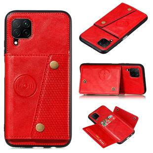 For Huawei Nova 6se PU + TPU Shockproof Magnetic Protective Case with Card Slots(Red)