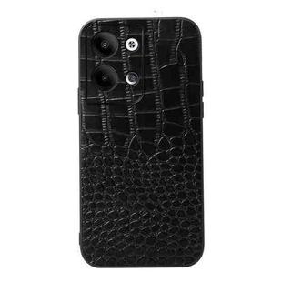 For OPPO Reno9 / Reno9 Pro Crocodile Texture Genuine Leather Phone Case(Black)