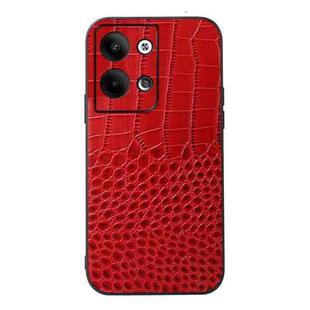 For OPPO Reno9 / Reno9 Pro Crocodile Texture Genuine Leather Phone Case(Red)