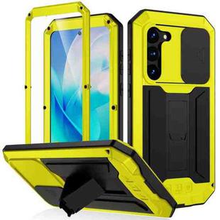 For Samsung Galaxy S23 5G R-JUST Sliding Camera Design Life Waterproof Dustproof Shockproof Phone Case(Yellow)