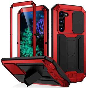 For Samsung Galaxy S23+ 5G R-JUST Sliding Camera Design Life Waterproof Dustproof Shockproof Phone Case(Red)