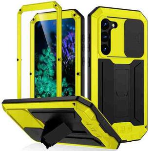 For Samsung Galaxy S23+ 5G R-JUST Sliding Camera Design Life Waterproof Dustproof Shockproof Phone Case(Yellow)