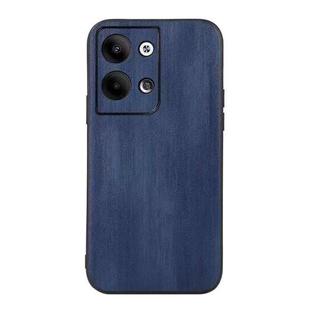 For OPPO Reno9 / Reno9 Pro Yellow Cow Texture PU Phone Case(Blue)