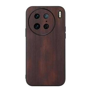 For vivo X90 Pro Yellow Cow Texture PU Phone Case(Coffee)