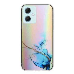For Xiaomi Redmi Note 12 China Laser Marble Pattern Clear TPU Protective Phone Case(Blue)