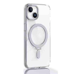 For iPhone 14 Plus Skin Feel MagSafe Shockproof Protective Phone Case with Holder(White)