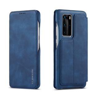 For Huawei P40 Pro LC.IMEEKE Hon Ancient Series Horizontal Flip Leather Case with Holder & Card Slot(Blue)