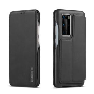 For Huawei P40 LC.IMEEKE Hon Ancient Series Horizontal Flip Leather Case with Holder & Card Slot(Black)