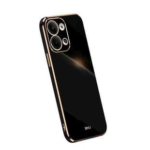 For OPPO Reno9 5G XINLI Straight Edge 6D Electroplate TPU Phone Case(Black)