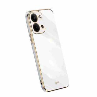 For OPPO Reno9 5G XINLI Straight Edge 6D Electroplate TPU Phone Case(White)