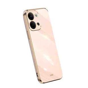 For OPPO Reno9 5G XINLI Straight Edge 6D Electroplate TPU Phone Case(Pink)