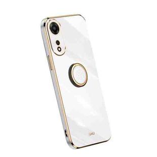 For OPPO A1 Pro 5G XINLI Straight Edge Electroplate TPU Phone Case with Ring(White)