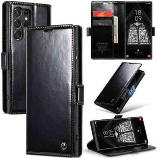 For Samsung Galaxy S23 Ultra 5G CaseMe 003 Crazy Horse Texture Leather Phone Case(Black)