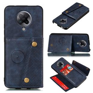 For Xiaomi Redmi K30 Pro PU + TPU Shockproof Magnetic Protective Case with Card Slots(Blue)