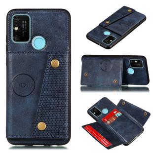 For Huawei RY9A PU + TPU Shockproof Magnetic Protective Case with Card Slots(Blue)