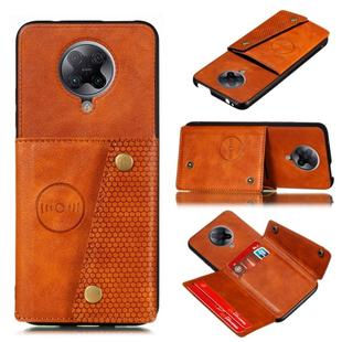For Vivo S6 PU + TPU Shockproof Magnetic Protective Case with Card Slots(Brown)