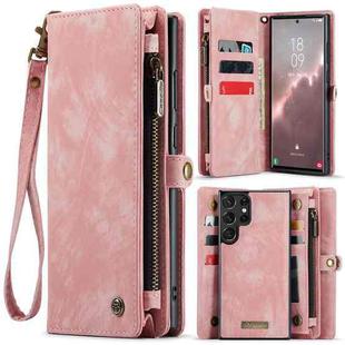 For Samsung Galaxy S23 Ultra 5G CaseMe 008 Detachable Multifunctional Leather Phone Case(Pink)