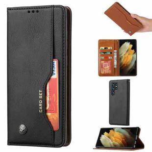 For Samsung Galaxy S23 Ultra 5G Knead Skin Texture Horizontal Flip Leather Phone Case(Black)