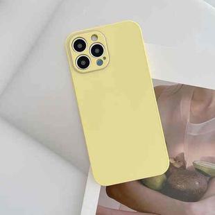 For iPhone 14 Pro Max Skin Frosted Tempered Glass Phone Case(Yellow)