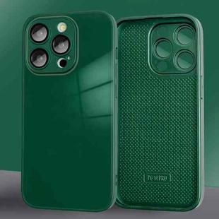 For iPhone 14 Pro Max 9D Tempered Glass Phone Case(Dark Green)