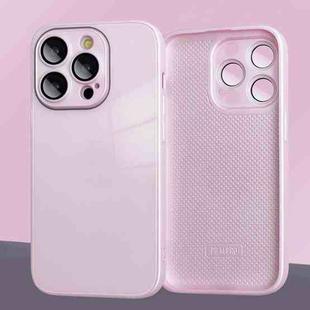 For iPhone 14 9D Tempered Glass Phone Case(Pink)