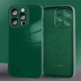 For iPhone 12 Pro 9D Tempered Glass Phone Case(Dark Green)